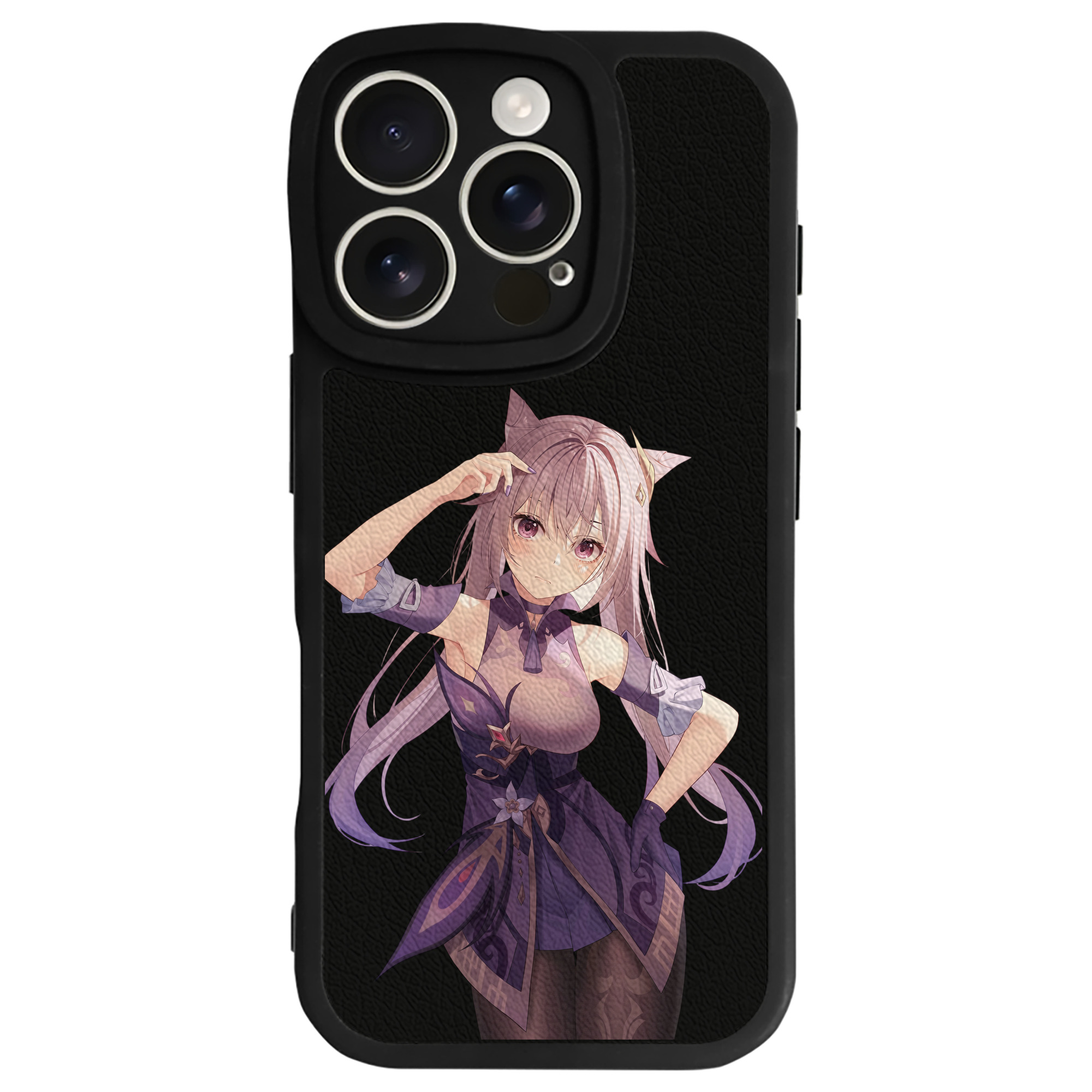 げんし神 刻晴 こくせい genshin Kokusei 【iPhone 16シリーズ対応】シリコンスマホケース（レザー調） 材質：シリコン